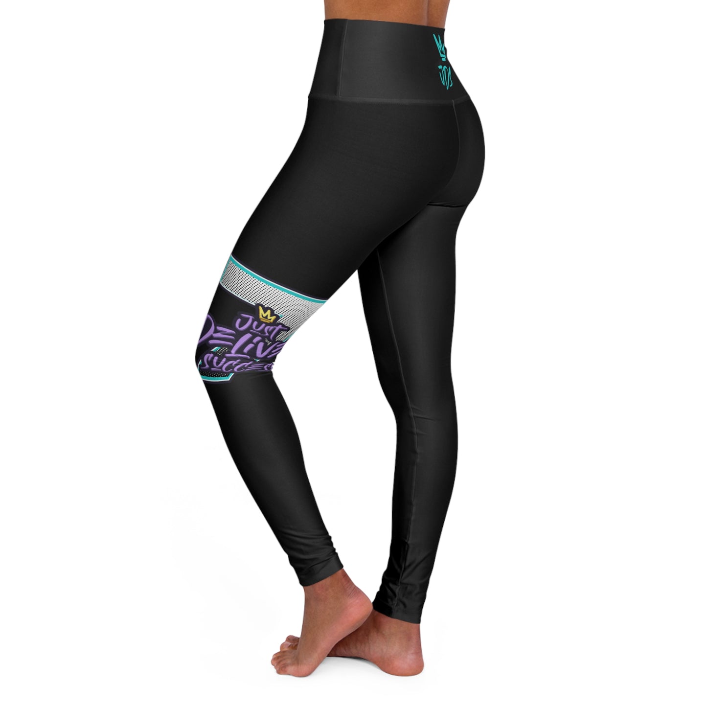 Stylish High Waisted Yoga Leggings with Motivational Design