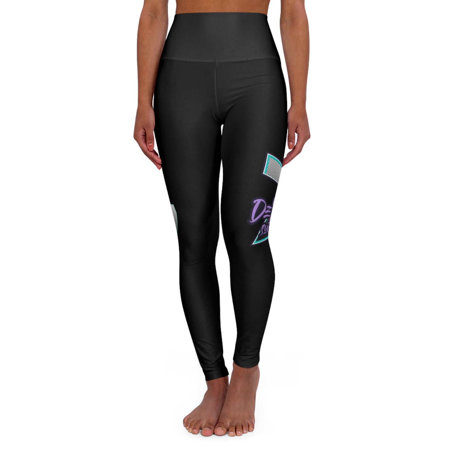 Stylish High Waisted Yoga Leggings with Motivational Design