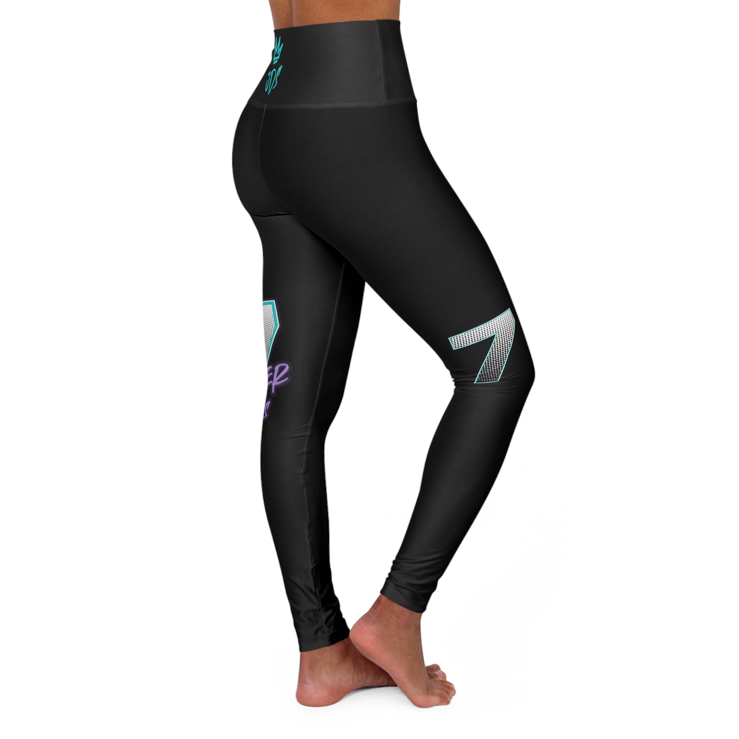 Stylish High Waisted Yoga Leggings with Motivational Design